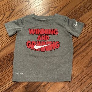 Nike Kids Gray Tee with Red Graphic
